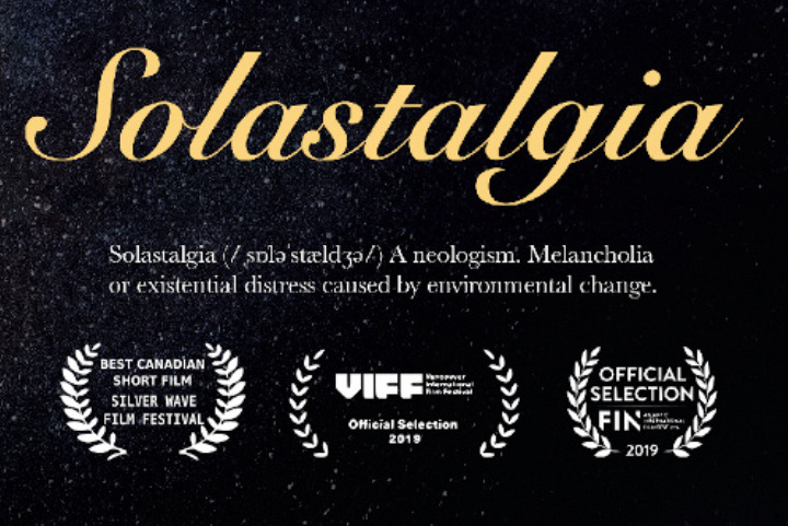Solastalgia promo image with award laurels